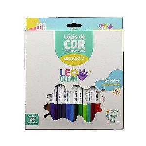 Lapis de Cor Antibacteriano 24 Cores  Leo e Leo - Leo Clean