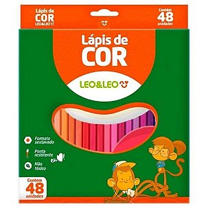 Lapis de Cor 48 Cores Leo e Leo Sextavado