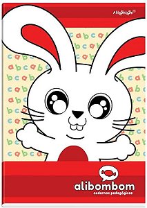 Caderno Alibombom Capa Dura Vermelho com pautas numeradas 123x 60 fls