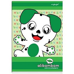 Caderno Alibombom Brochurão Capa Dura Verde pauta 123 com 60 fls