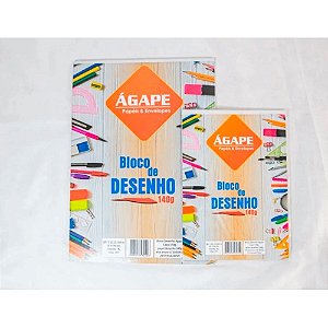 Bloco de Desenho A4 140 gramas 20 Fls Branco - Ágape
