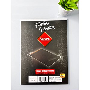 Bloco Folha Preta A4 com 20 Folhas 180 gr -Agape