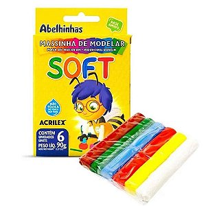 Massinha de Modelar Soft com 6 cores 90 gramas - Acrilex