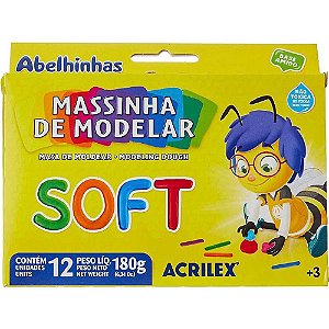 Massinha de Modelar Soft com 12 Cores 180 Gr - Acrilex