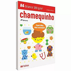Papel Sulfite Branco A4 180 Gr Chamequinho pacote c 50 Fls - Chamex