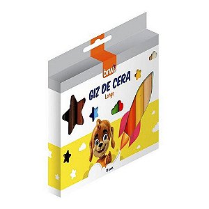 Giz de Cera Longo com 12 cores - BRW