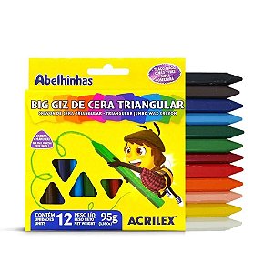 Big Giz de Cera Triangular c 12 Cores 95 Gr - ACRILEX