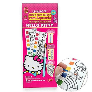 Bloco para colorir com Aquarela Hello Kitty