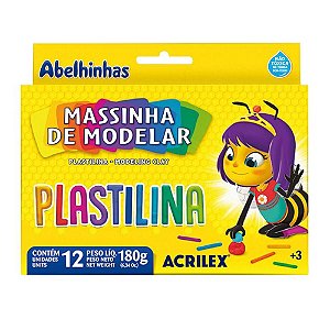 Massinha de Modelar Plastilina 12 cores 180 gr