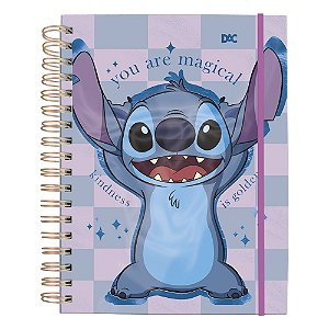 Caderno Smart Universitário Disney Stitch 80 Folhas Reposicionáveis
