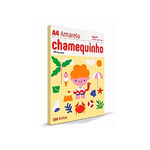 Papel A4 Amarelo c 100 Fls 75gr Chamequinho