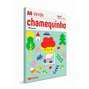 Papel A4 Verde c 100 Fls 75gr Chamequinho