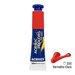 Tinta Acrylic Colors Acrilex Bisnaga C/59ml Vermelho Claro