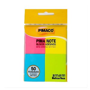 Bloco Adesivo 38x51 Neon c 50 unid