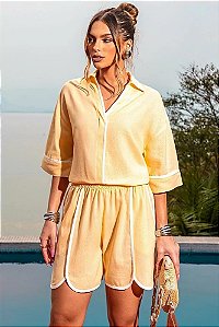 CONJ.SHORTS E CAMISA C/ VIÉS