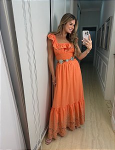 VESTIDO LASTEX BORDADO FIORENZA