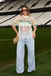 CALÇA JEANS C/ PREGAS PANTALONA