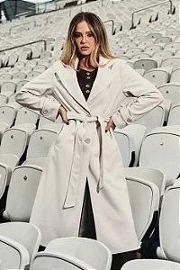 TRENCH COAT LÃ BATIDA C/ FAIXA