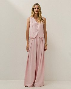 Calça envelope em risca de giz