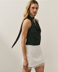Blusa de crepe poa