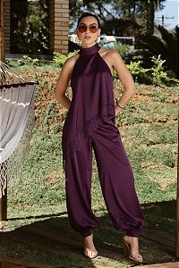 CONJ.ALFAIATARIA ACETINADO BLUSA ASSIMETRICA CALÇA ALADIM DETALHE RENDA