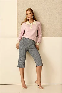 CALÇA JEANS LISTRADA CAPRI