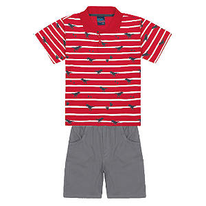 CONJUNTO KIKO KIKA 11172 VERMELHO 2 ANOS