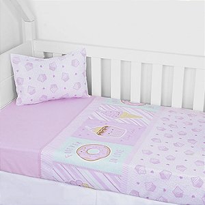 JOGO DE LENCOL BABY NICE 3 PÇAS - REF3400 ROSA