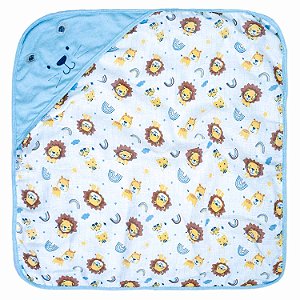 TOALHA PLUSH BUBLIM PETIT LEAO AZUL