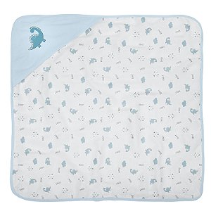 TOALHA BUBLIM MALHA PLUSH DINO AZUL