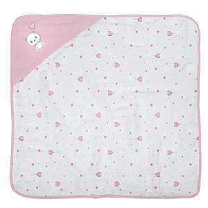 TOALHA BUBLIM MALHA PLUSH PANDA ROSA