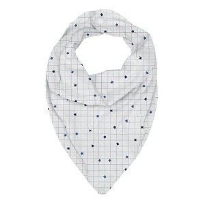 BABADOR BANDANA BUBLIM MALHAS ESTRELINHAS AZUL