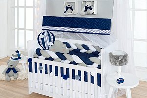 KIT DE BERCO BALU BABY TRANÇA - DOCE AVENTURA MARINHO