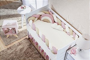 KIT DE BERCO BALU BABY TRANÇA - ARCO IRIS ROSE