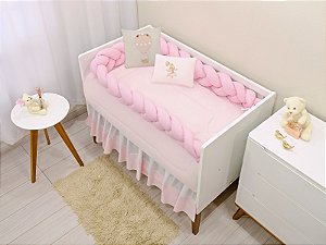 KIT DE BERCO BALU BABY TRANÇA - LUNA ROSA