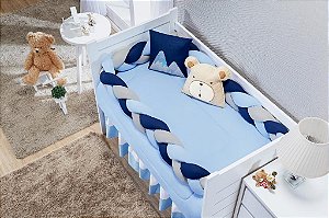 KIT DE BERCO BALU BABY TRANÇA - CARINHO AZUL