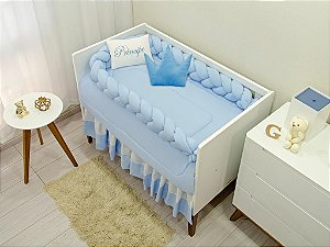 KIT DE BERCO BALU BABY TRANÇA - REAL AZUL