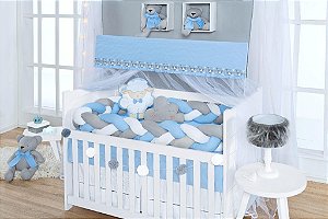 KIT DE BERCO BALU BABY TRANÇA - BANY AZUL