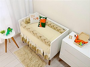 KIT DE BERCO BALU BABY TRANÇA - BABY DINO BEGE
