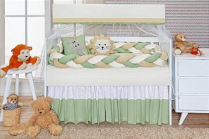 KIT DE BERCO BALU BABY TRANÇA - SAFARI VERDE