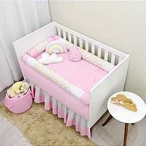 KIT DE BERCO BALU BABY ROLO - AQUARELA ROSA