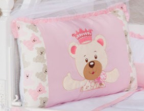 KIT DE BERCO BALU BABY MICRO - URSO COROA ROSA