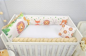 KIT DE BERCO BALU BABY SUBLIMAÇÃO - REI DA SELVA BEGE