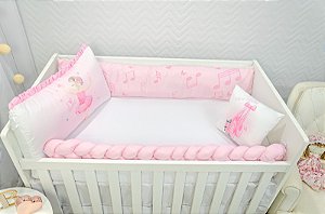 KIT DE BERCO BALU BABY SUBLIMAÇÃO - BALE ROSA