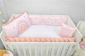 KIT DE BERCO BALU BABY SUBLIMAÇÃO - COLORS BABY ROSA