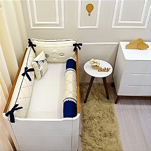 KIT DE BERCO BALU BABY LINHO - BALAO MAGICO MARINHO