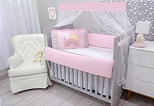 KIT DE BERCO BALU BABY MICRO - CHUVA E SOL ROSA