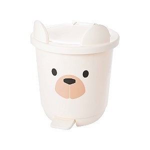 LIXEIRA PLASUTIL DECORA PEDAL - BEAR CREME
