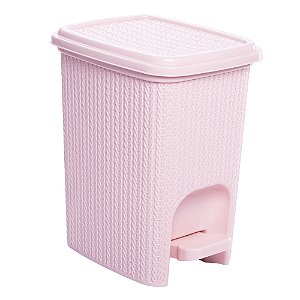 LIXEIRA PLASUTIL TRAMA ROSA
