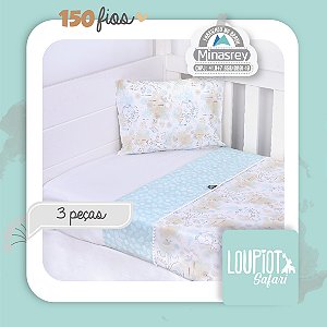 JOGO DE LENCOL LOUPIOT TEMAS 3 PÇAS - REF5200 BEGE